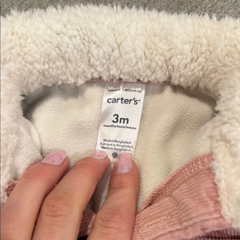 Pink Corduroy Kids One Piece - Picture 2 of 2